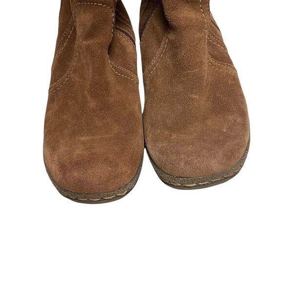 BARETRAPS Eventura Moccasin Style Suede Winter Boots Faux Fur Boho Brown Cream 7 - Picture 7 of 11